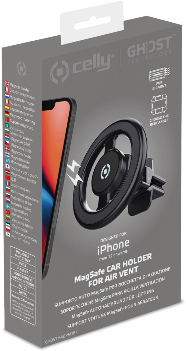 Celly Ghostmagpro Magsafe Car Holder Black - Afbeelding 9