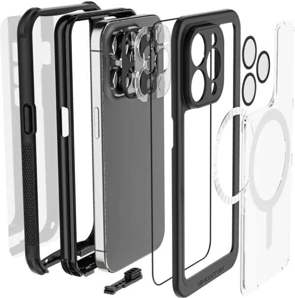 Ghostek Nautical Waterproof Magsafe Case + Belt Swivel Holster Apple Iphone 15 Pro Clear - Afbeelding 8
