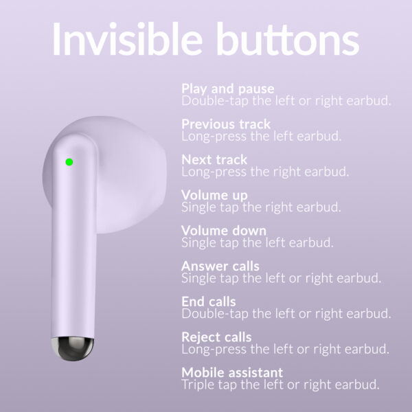 Mobilize Tws Earbuds Pastel Purple - Afbeelding 5