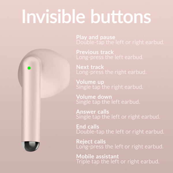 Mobilize Tws Earbuds Pastel Pink - Afbeelding 5