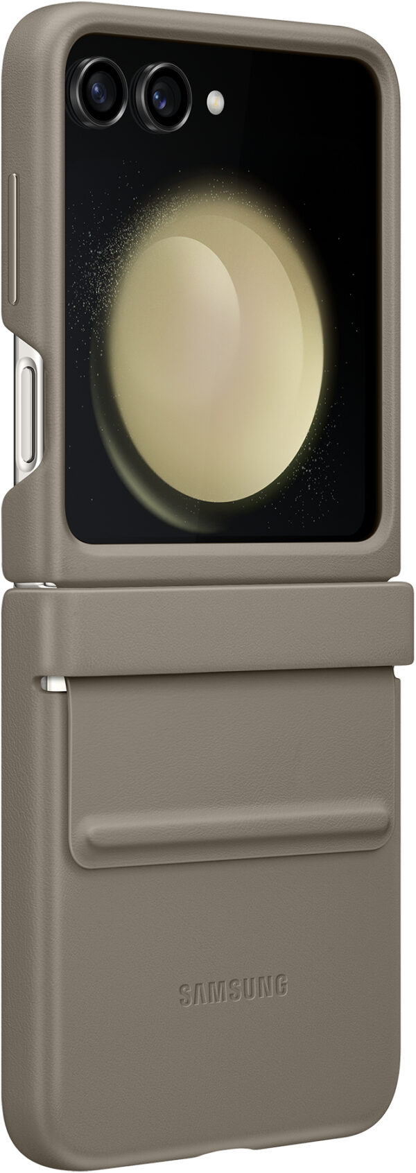 Samsung Ef-Vf731Paegww Samsung Flap Vegan Leather Case Galaxy Z Flip5 Etoupe - Afbeelding 3