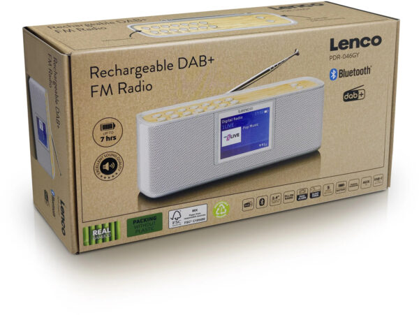 Lenco Pdr-046Gy Lenco Portable Eco Dab+ Bluetooth Radio Grey - Afbeelding 7