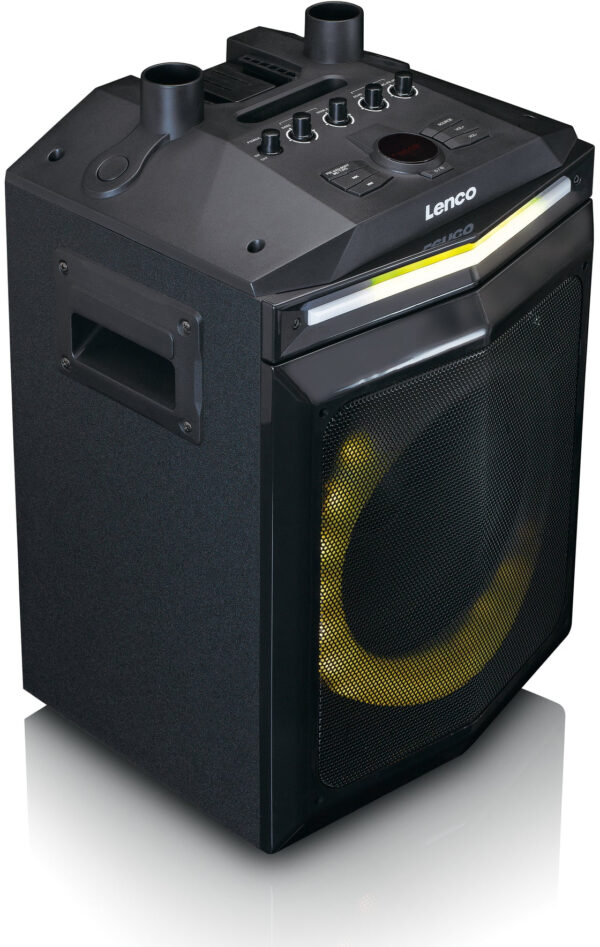 Lenco Pa-220Bk Lenco Bluetooth Party Speaker + Remote + 2 Microphones Black - Afbeelding 4