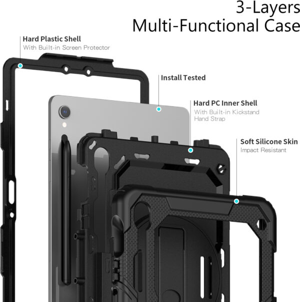Xccess Survivor All-Round Case Samsung Galaxy Tab S9 11/S9 Fe 10.9/S10 Fe 11 Black (Screenless) - Afbeelding 5