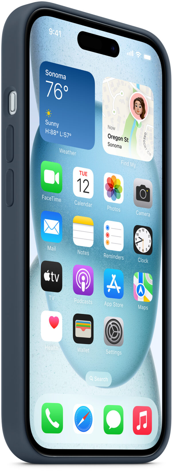 Apple Mt0N3Zm/A Apple Silicone Case With Magsafe Iphone 15 Storm Blue - Afbeelding 3