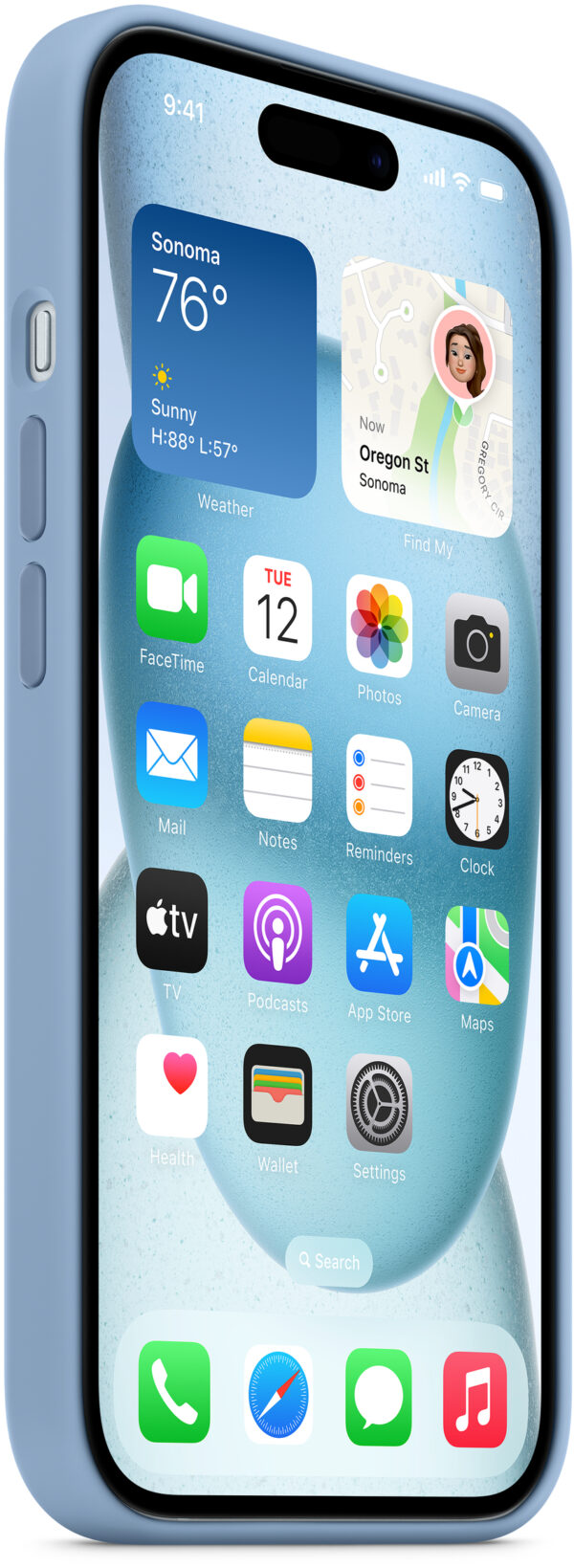 Apple Mt0Y3Zm/A Apple Silicone Case With Magsafe Iphone 15 Winter Blue - Afbeelding 3