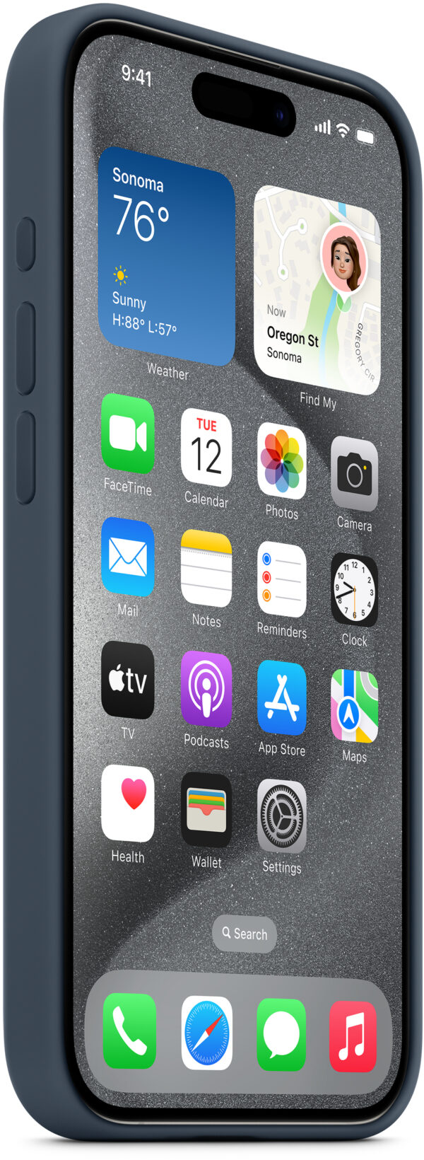Apple Mt1D3Zm/A Apple Silicone Case With Magsafe Iphone 15 Pro Storm Blue - Afbeelding 3