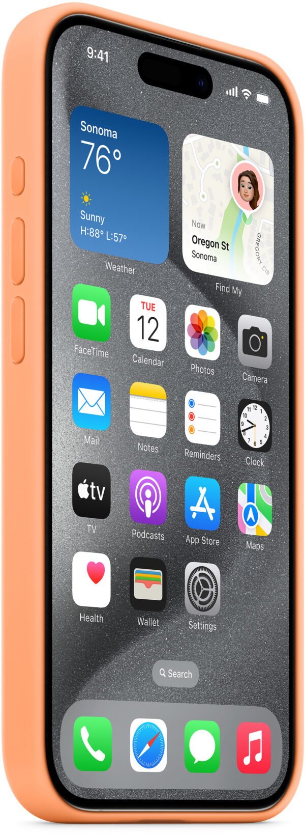 Apple Mt1W3Zm/A Apple Silicone Case With Magsafe Iphone 15 Pro Max Sorbet Orange - Afbeelding 3