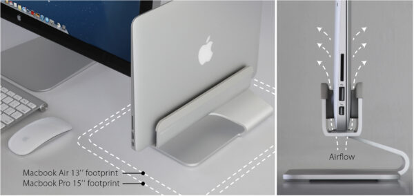 Rain Design Mtower Vertical Laptop Stand Space Grey - Afbeelding 3