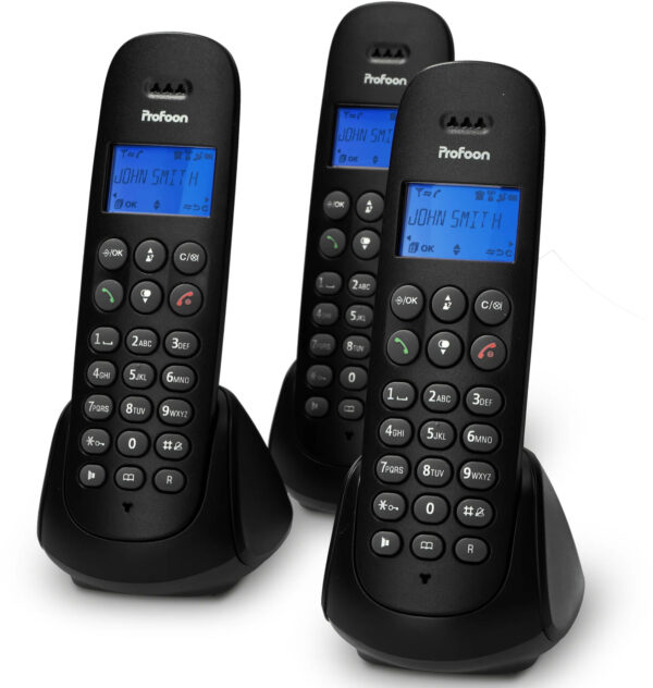 Profoon Pdx-300 Profoon Dect Telefoon Triple Black - Afbeelding 2