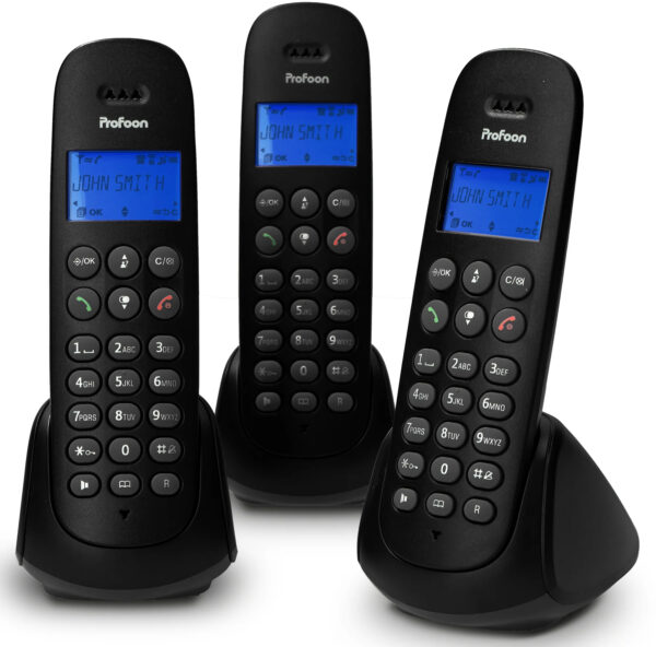 Profoon Pdx-300 Profoon Dect Telefoon Triple Black - Afbeelding 3