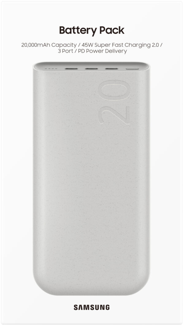 Samsung Eb-P4520Xuegeu Samsung Battery Pack 20.000 Mah 45W Beige - Afbeelding 7