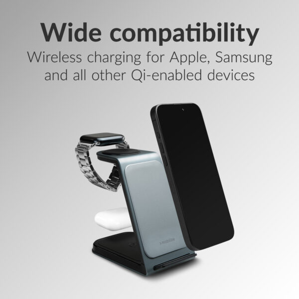 Mobilize 3In1 Aluminium Wireless Charger Station 15W - Afbeelding 3