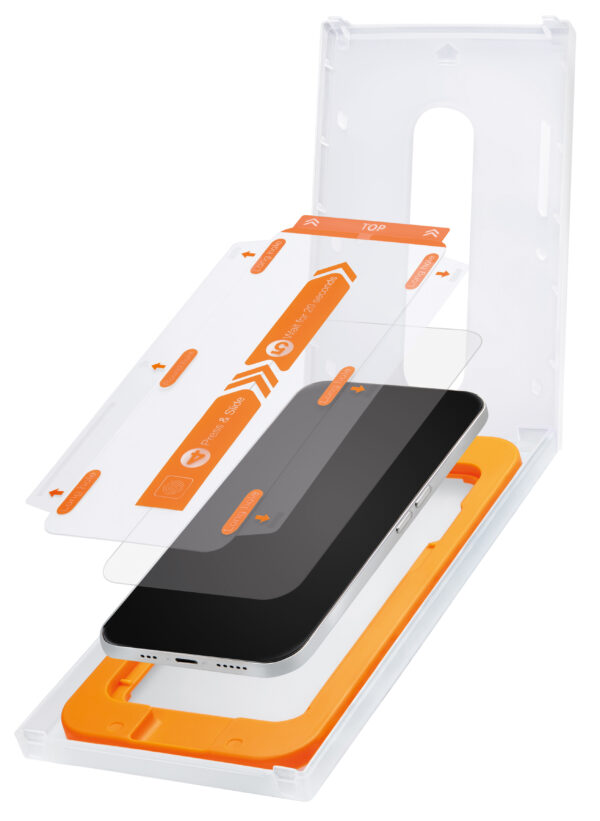 Mobilize Glass Screen Protector With Applicator For Apple Iphone 15 Plus/16 Plus Black Frame
