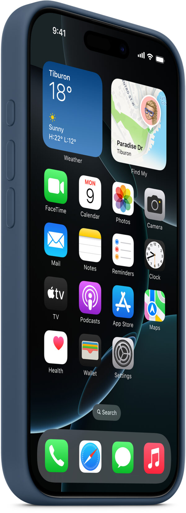 Apple Myyk3Zm/A Apple Silicone Case With Magsafe Iphone 16 Pro Denim - Afbeelding 2