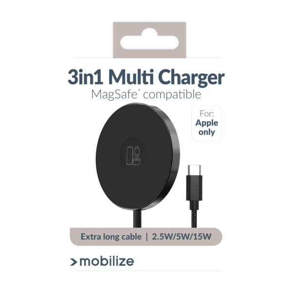 Mobilize 3In1 Magnetic Wireless Charger Magsafe Compatible 15W Black - Afbeelding 8