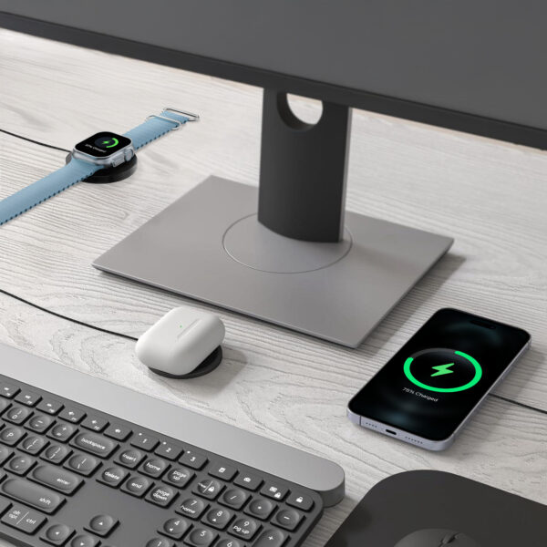 Mobilize 3In1 Magnetic Wireless Charger Magsafe Compatible 15W White - Afbeelding 5