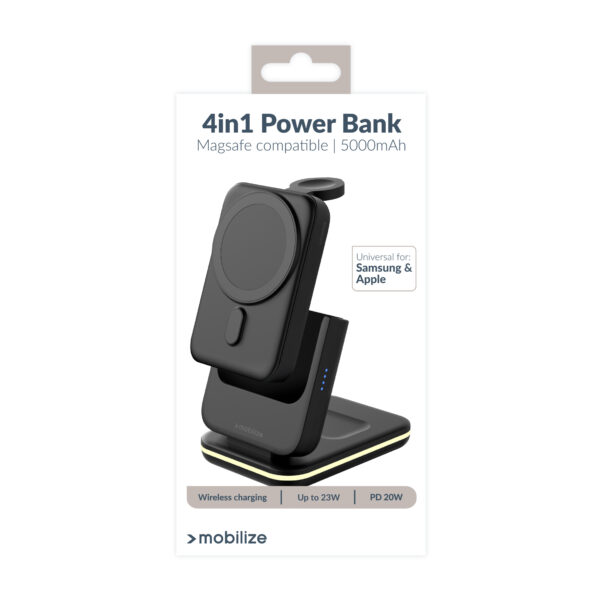 Mobilize 4In1 Wireless Charger Station With Detachable Power Bank 5000Mah Black - Afbeelding 10