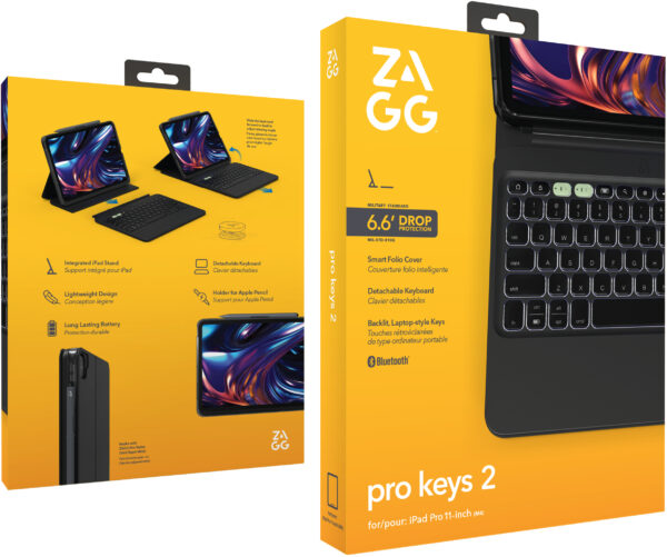 Zagg Pro Keys 2 Bluetooth Keyboard Case For Apple Ipad Pro 11 (2024) Qwerty Black - Afbeelding 9