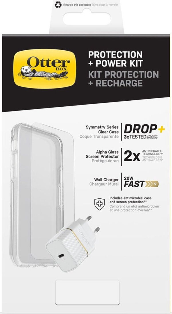 Otterbox Protection + Power Kit Apple Iphone 13 Pro Max (Symmetry Clear / Alpha Glass / Eu Usb-C Wall Charger 20W) - Afbeelding 6