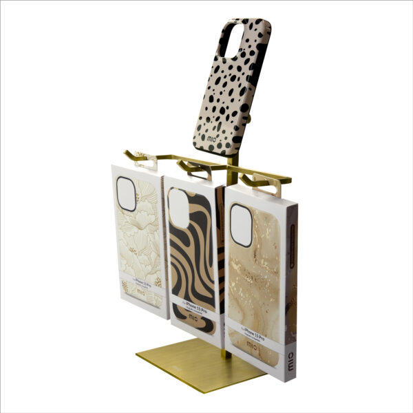 Mio By Mobilize Pos - Mio - Counter Display 3 Hooks + Product Display Adjustable Angle Brushed Gold - Afbeelding 2
