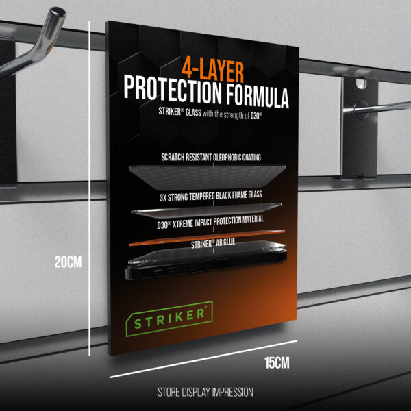 Striker Pos - Striker D3O - Forex Single Signing - Double Sided Print - 15X20Cm - 4-Layer Formule Incl. Klittenband - Afbeelding 3