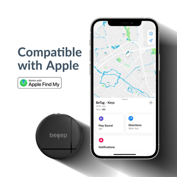 Beeep Betag Find My Tracker Black & Keychain Black - 1 Pack - Afbeelding 3