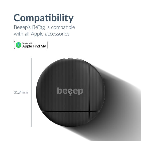 Beeep Betag Find My Tracker Black & Keychain Black - 1 Pack - Afbeelding 9