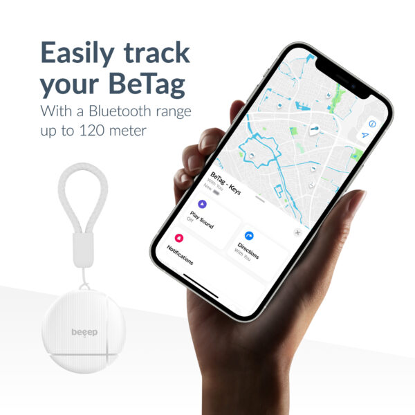 Beeep Betag Find My Tracker White & Keychain White - 1 Pack - Afbeelding 5