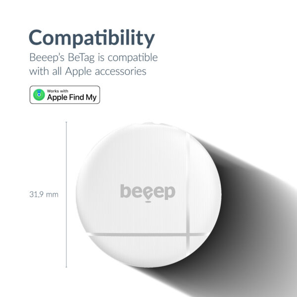 Beeep Betag Find My Tracker White & Keychain White - 1 Pack - Afbeelding 9