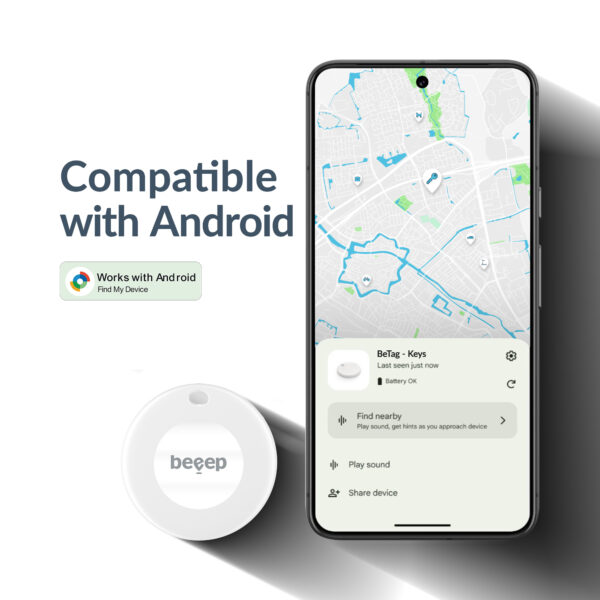 Beeep Betag Android Tracker White & Keychain White - 1 Pack - Afbeelding 3