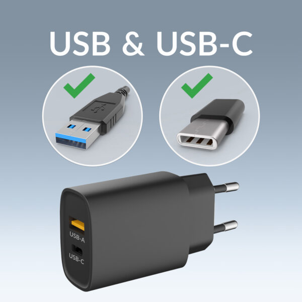 Mobilize Bulk Mobilize Wall Charger Usb-C + Usb 25W With Pd/Pps Black (Bulk) - Afbeelding 4