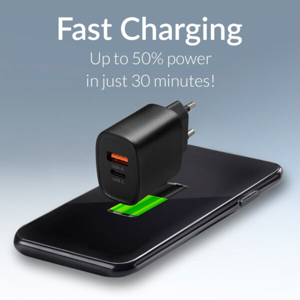 Mobilize Bulk Mobilize Wall Charger Usb-C + Usb 25W With Pd/Pps Black (Bulk) - Afbeelding 6
