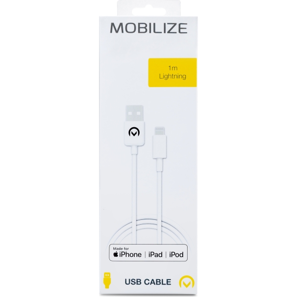 Mobilize Cable Usb To Apple Mfi Lightning 1M. 12W White - Afbeelding 4