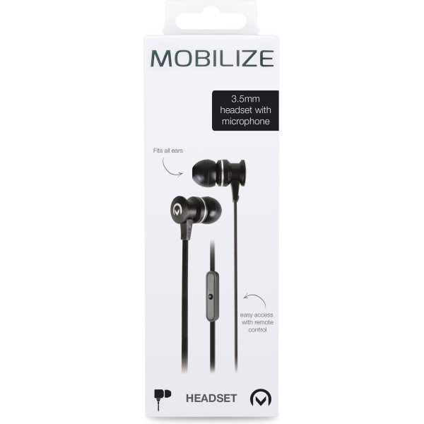 Mobilize In-Ear Stereo Headset With Remote 3.5Mm Black - Afbeelding 2