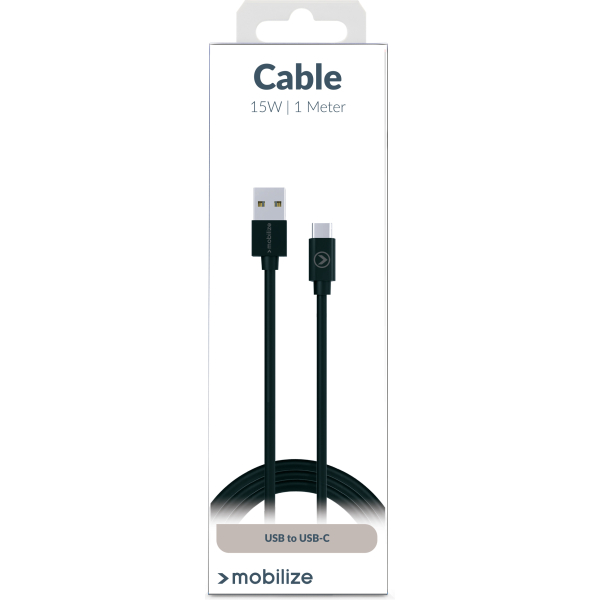 Mobilize Charge/Sync Cable Usb-C 1M. 15W Black - Afbeelding 4