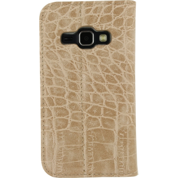 Mobilize Premium Book Case Samsung Galaxy J1 2016 Alligator Peanut Brown - Afbeelding 2