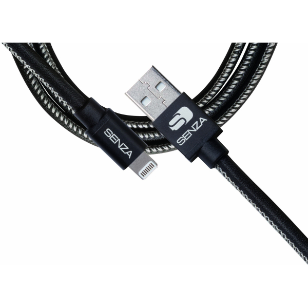 Senza Premium Leather Charge/Sync Cable Lightning 1.5M Black - Afbeelding 3