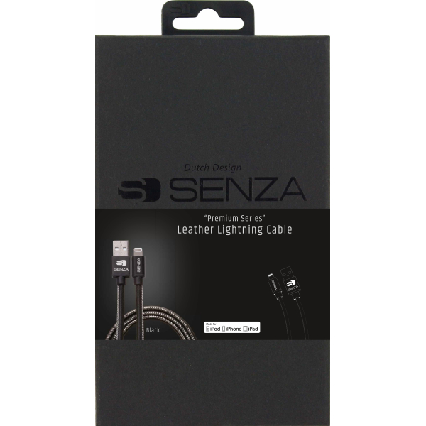 Senza Premium Leather Charge/Sync Cable Lightning 1.5M Black - Afbeelding 4