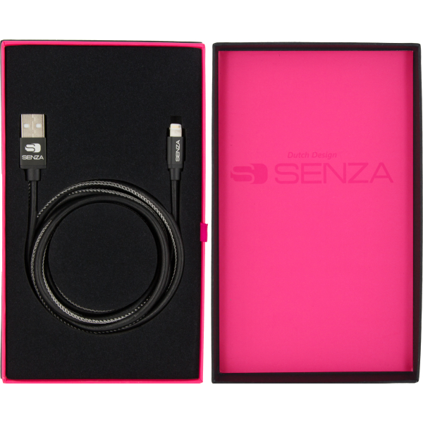 Senza Premium Leather Charge/Sync Cable Lightning 1.5M Black - Afbeelding 5
