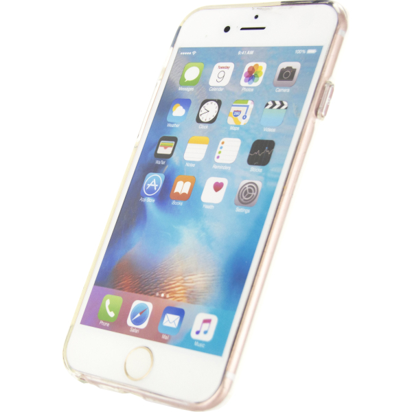 Mobilize Deluxe Gelly Case Apple Iphone 6/6S Clear Rose Gold Button - Afbeelding 2