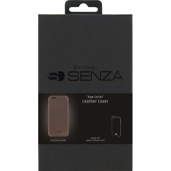 Senza Raw Leather Cover Apple Iphone 6/6S Chestnut Brown - Afbeelding 3