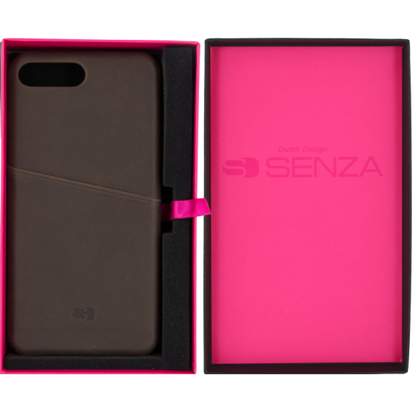 Senza Raw Leather Cover With Card Slot Apple Iphone 7 Plus/8 Plus Chestnut Brown - Afbeelding 4