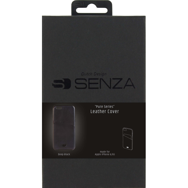 Senza Pure Leather Cover With Card Slot Apple Iphone 6/6S Deep Black - Afbeelding 3