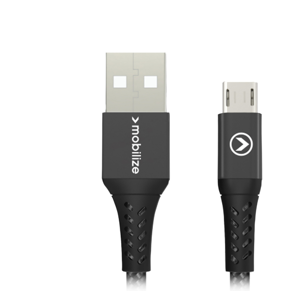 Mobilize Strong Nylon Cable Usb To Micro Usb 20Cm. 12W Black