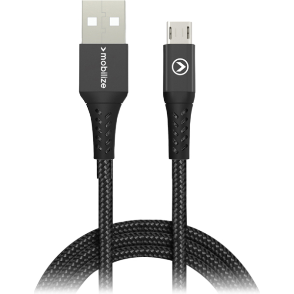 Mobilize Strong Nylon Cable Usb To Micro Usb 2M. 12W Black