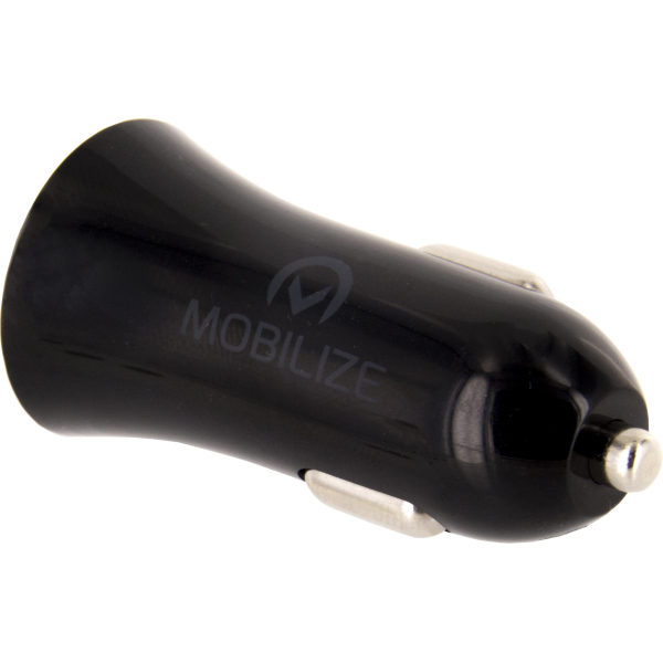 Mobilize Car Charger Dual Usb 2.4A 12W + 1M Usb-C Cable Black - Afbeelding 3