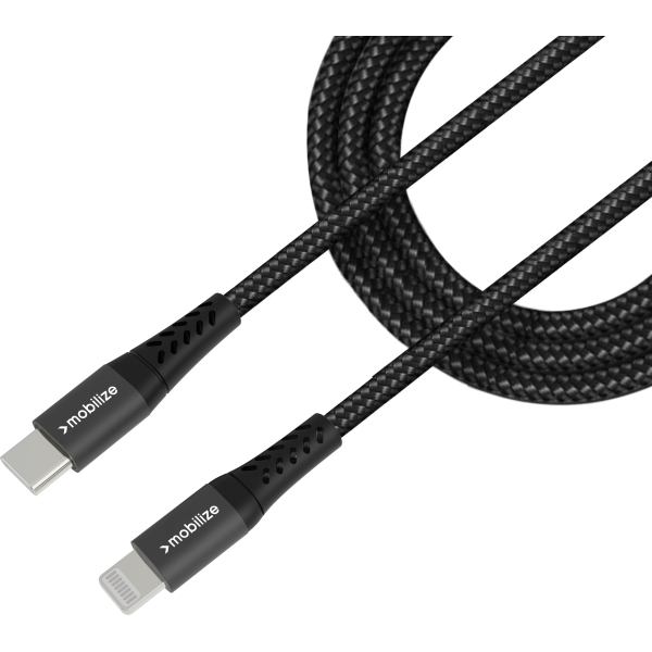 Mobilize Strong Nylon Cable Usb-C To Mfi Lightning 1M. 60W Black - Afbeelding 2