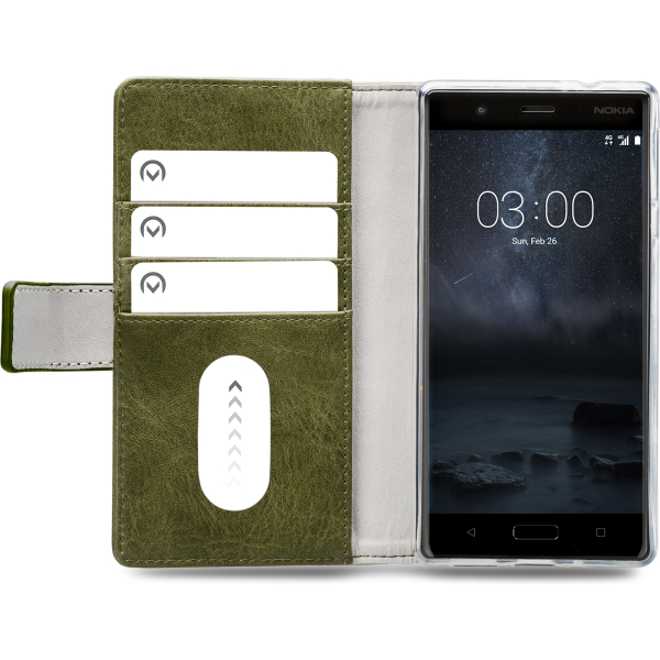 Mobilize Elite Gelly Wallet Book Case Nokia 3 Green - Afbeelding 4