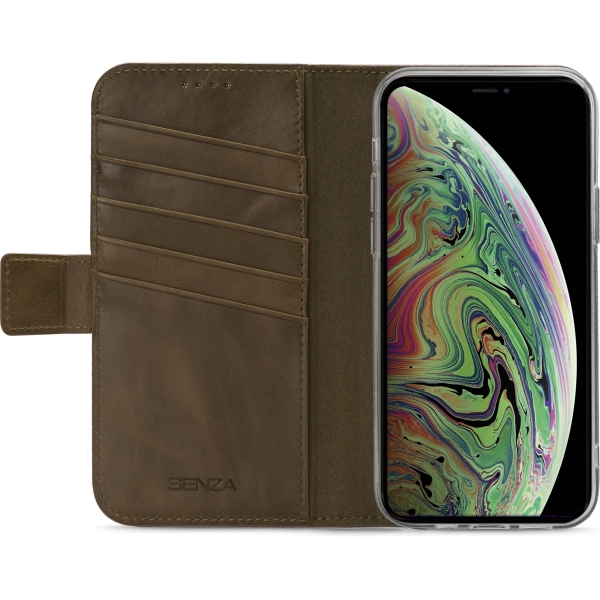 Senza Desire Leather Wallet Apple Iphone Xs Max Burned Olive - Afbeelding 2